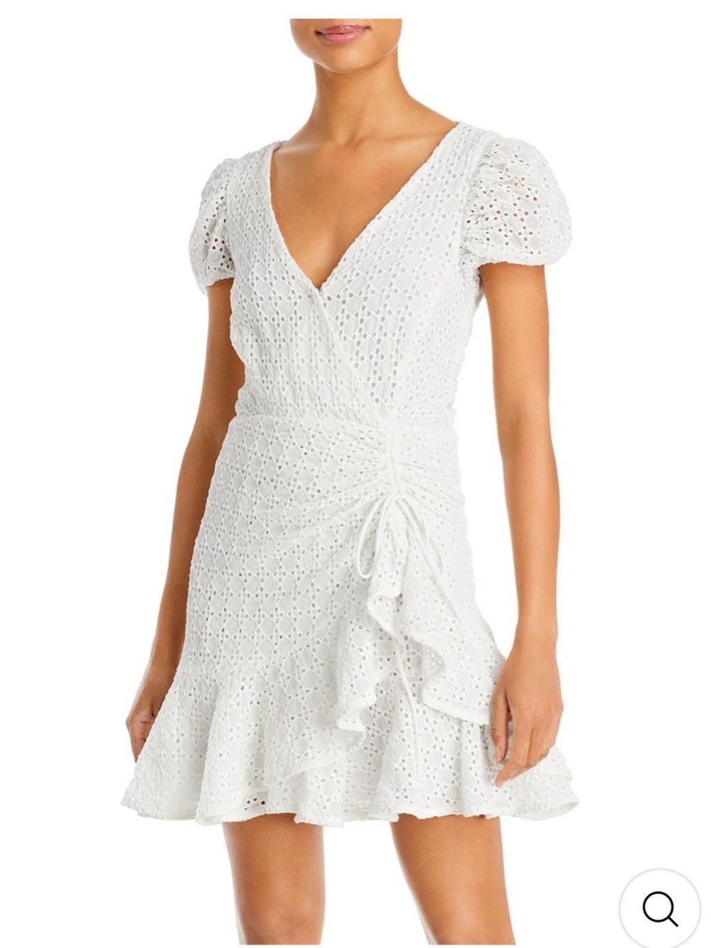 Bardot Ivory Eyelet Cutout Tie-Back Mini Dress Size M NWT